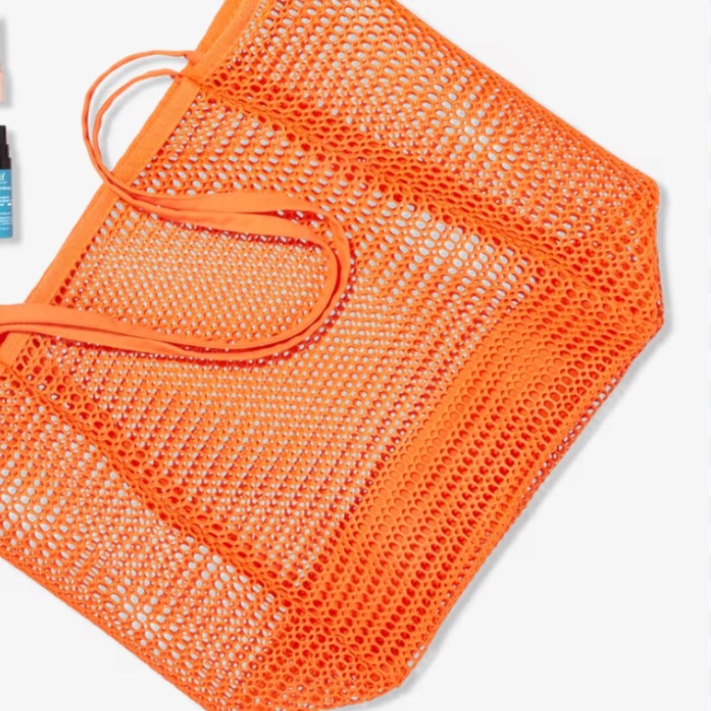 4/$15 Ulta beauty Vibrant Orange Mesh Tote Bag - Picture 2 of 2